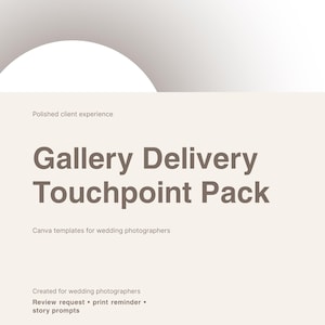 Gallery Delivery Canva Templates for Wedding Photographers, Review Request, Print Reminder, Referral Thank You