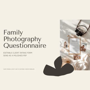 Family Photography Questionnaire Canva Template, Family Session Client Intake Form