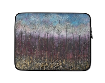 Abstract Forest Laptop Sleeve, Artistic Neoprene Cover (13, 15 Inch)