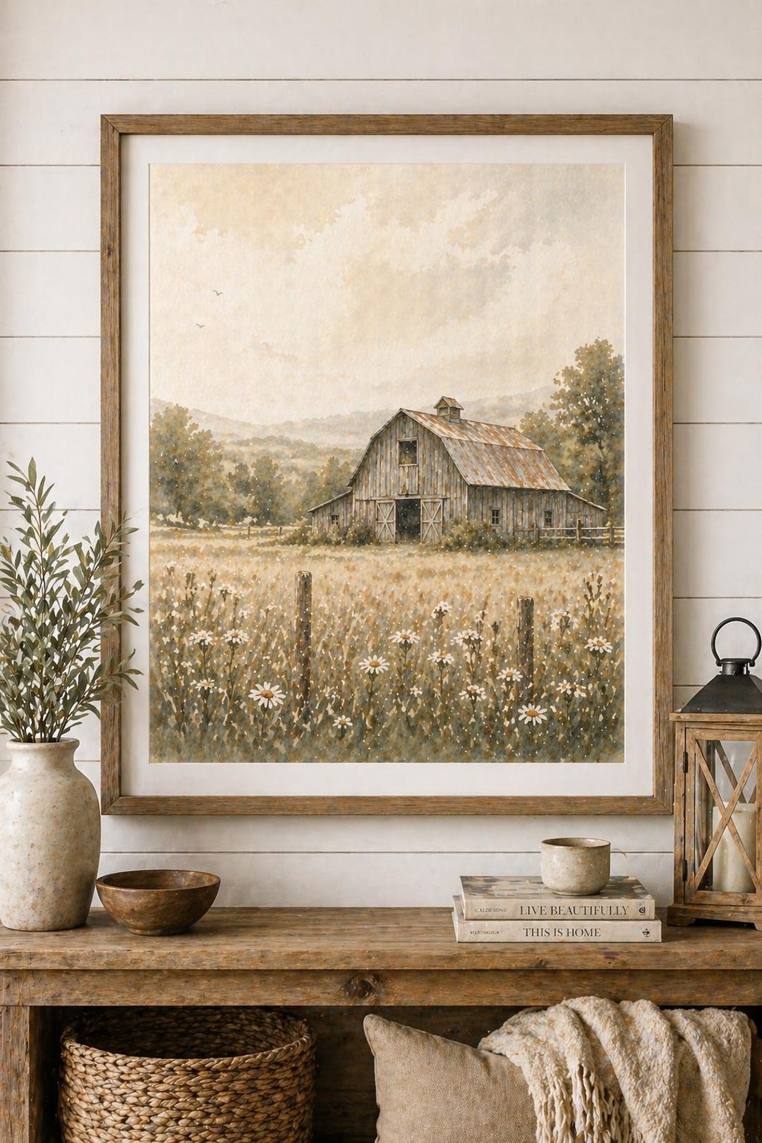 Rustic Barn Wall Art, Peaceful Meadow Farmhouse Decor, Country ...