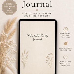 Farmhouse Mental Clarity Journal, Brain Dump Planner, Daily Reset Workbook (Digital Download)