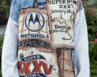 XL Upcycled Blanket Hooodie Tampa 2001
