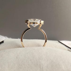 Big 4CT Oval Open Gallery Moissanite Engagement Ring, Half Bezel Solid Sterling Silver Promise Ring For Women, Anniversary Rings