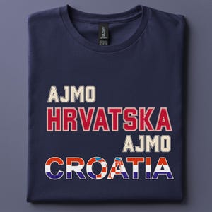 Croatia Soccer Fan Shirt, 2026 Football Game Day Tee, Croatian Family Matching Outfit Navy