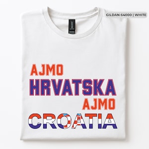 Croatia Soccer Fan Shirt, 2026 Football Game Day Tee, Croatian Family Matching Outfit White