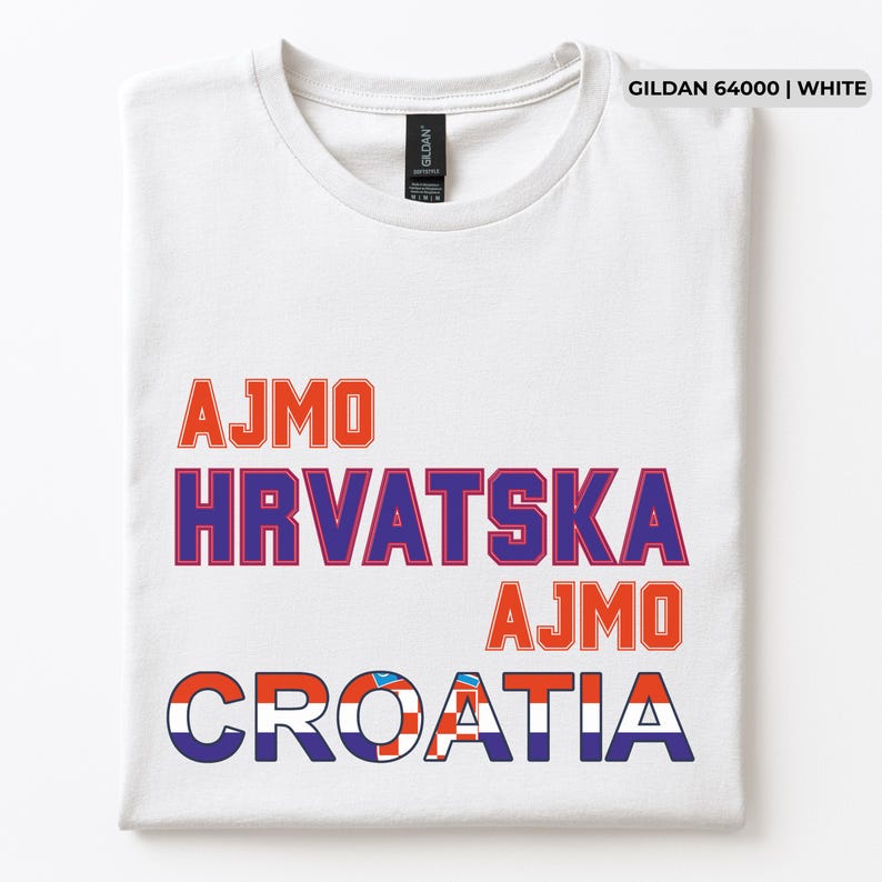 Croatia Soccer Fan Shirt, 2026 Football Game Day Tee, Croatian Family Matching Outfit White