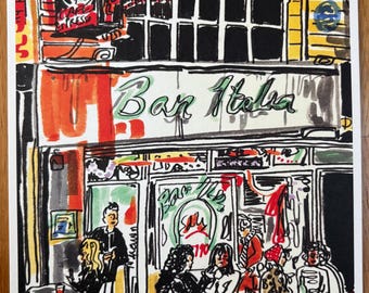 Cafetería Bar Italia - Lámina artística tamaño A4