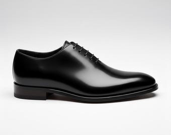 Handmade Black Leather Wholecut Oxford Mens Formal Shoes
