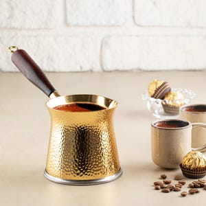 Cafetière turque Cezve fait main en cuivre martelé 500 ml Ibrik pour cuisinière