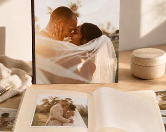 Custom Photo Cover Wedding Album · Traditional Scrapbook for Glued Photos · Personalized Handmade Keepsake · DIY Memory Book