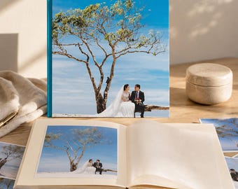 Personalized Wedding Gift for Couple · Custom Traditional Photo Album with Photo Cover · Keepsake Scrapbook for Wedding Memories