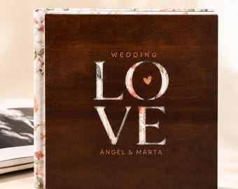 Personalized digital wedding album · Professional wedding photo book · Lay-flat printed album · Anniversary gift