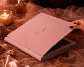Luxury Boudoir Album · Handmade Faux Leather Scrapbook · Personalized Anniversary Gift · Handmade Lay Flat Photo Book · Square 8x8 - 10x10