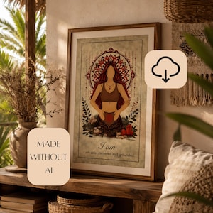 Wurzelchakra Poster – Erdung & innere Balance | Spirituelles Wandbild | Printable Download | Meditation und Achtsamkeit