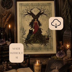 Wurzelchakra Poster – Erdung & innere Sicherheit | „My Roots Hold Me“ | Spirituelles Wandbild | Digital Download