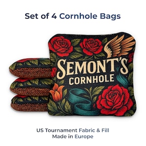 Cornhole Bags 4er Set, doppelseitige Tournament Toss Bags, Regulierung 6x6 16oz
