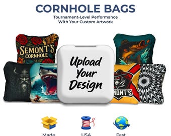 Custom Cornhole Bags Set of 4 or 8, Personalized Logo Cornhole Bags, Dual Surface Tournament Bags