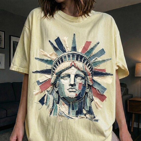 Statue of Liberty png, 4th July Patchwork png, 4th Faux Patchwork PNG, Patriotic Flag png, America USA Png, USA 250 Years Anniversary Png.