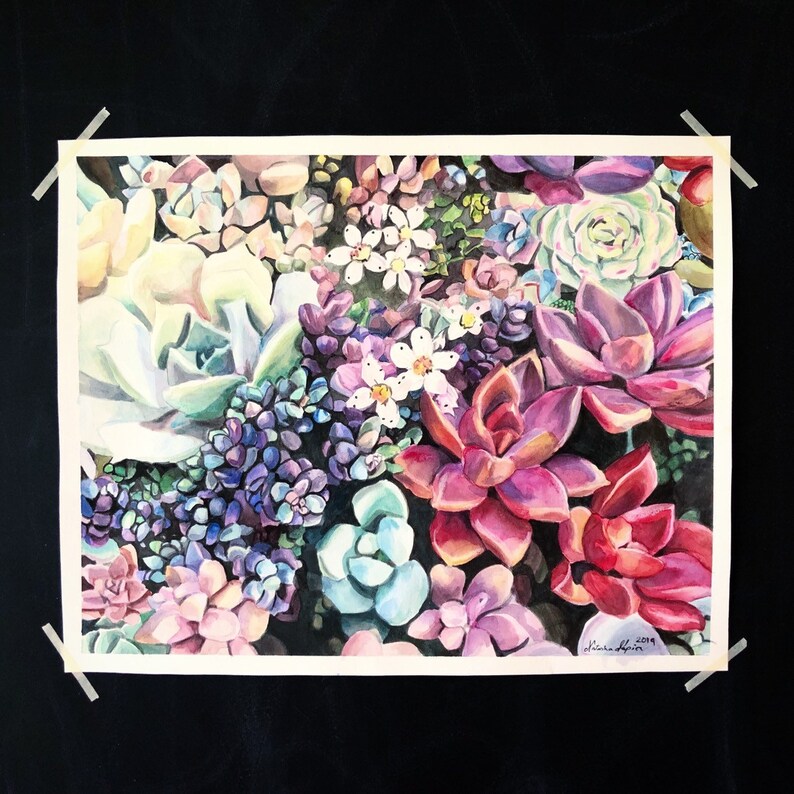Succulents Original Painting /& Prints Watercolor