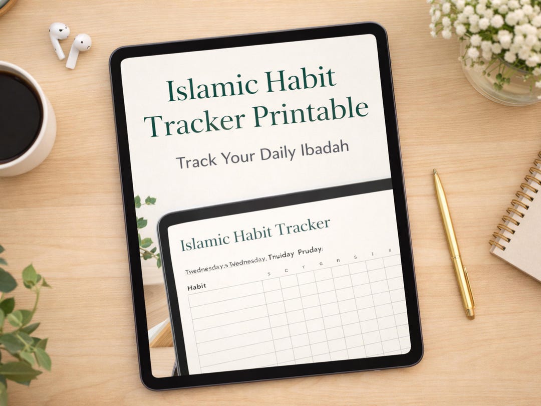 Islamic Habit Tracker Printable | Daily Ibadah Planner (digital ...