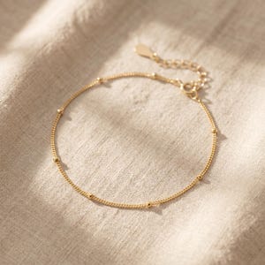 Armband i sterlingsilver och guld, elegant minimalistiskt armband för kvinnor, tunt lager-armband, brudtärnegåva, fina smycken