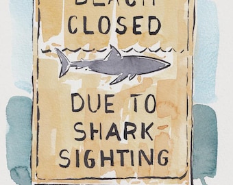 A4 Print Beach Closed