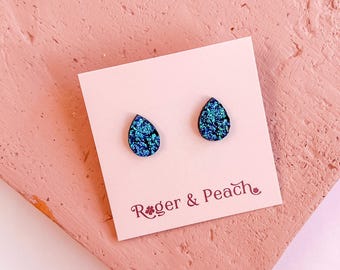 Drop Druzy Stud Earring