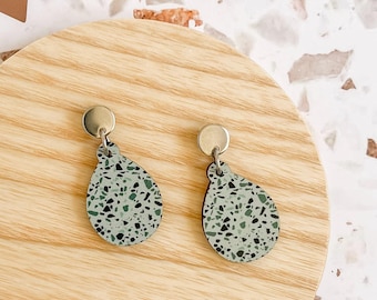 Terrazzo Dangle Aqua Earrings