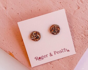 Petite Druzy Stud Rose Gold