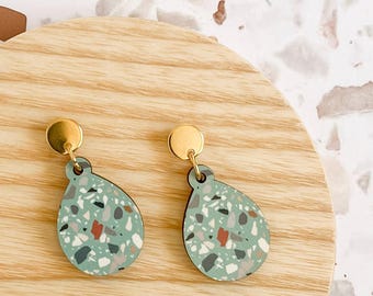 Terrazzo Dangles Turqoise Earrings