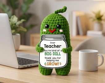 Personalized Emotional Support Pickle, Custom Teacher Appreciation Gift, Big Dill Positive Pickle Crochet, Pocket Hug Gift, Thinking of You