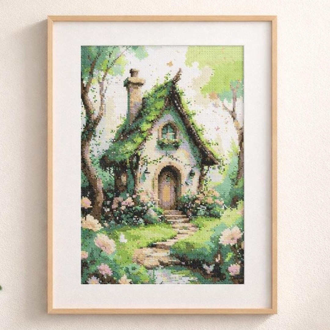 Fairy Cottage Cross Stitch Pattern | Full Coverage Pattern | Cozy ...