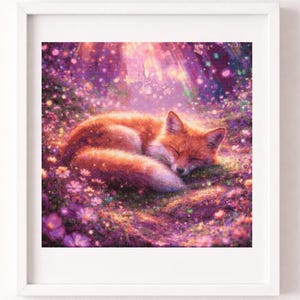 Enchanted Sleeping Fox Cross Stitch Pattern | Dreamy Fantasy Forest | Expert Level
