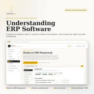 Selecting ERP Software | Interactive Course for Small Business | Choose, Set Up & Launch | Instant Download