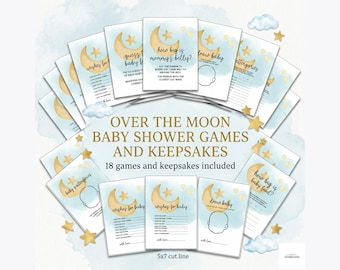 Baby Shower Games Bundle Printable | 18 Fun Baby Shower Games & Keepsakes | Baby Boy Shower Activities | Instant Download
