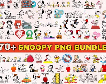 Snoopy Cartoon Dog PNG Bundle: Snoopy Style Clipart Digital Download