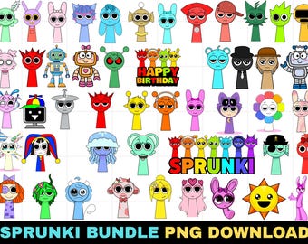 Sprunki PNG Bundle, Incredibox Designs(Digital Download)