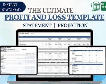 Profit and loss statement template (Digital Download)