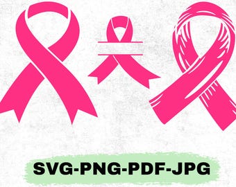 Awareness Ribbon Svg, Ribbon Vector, Cancer Awareness Ribbon Png, Pink Cancer Ribbon Svg, Breast Cancer Svg, Awareness Ribbon Svg Bundle