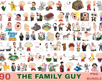 Family Guy Clipart Bundle:90 PNG clean Files (Digital Download)