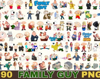 Family Guy Clipart Bundle: 90 PNG Files (Digital Download)