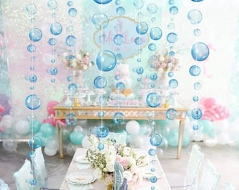Unter dem Meer Partydekoration Bubble Girlande Ocean Theme Hängende Banner Mermaid Geburtstagsparty Hintergrund Küsten Dekor Liefert