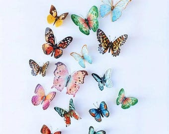 36ST Aquarell Schmetterling Dekorationen Lebensechte hängende Schmetterlinge Hochzeitsfest Wand Dekor Photo Booth Requisiten Set