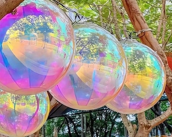 1-5 STÜCKE Regenbogen 4D Holographische Ballons 22 in 32 in 50 in Geburtstag Hochzeit Musik Partydekorationen Folienballon Lieferungen
