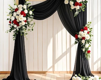 Hochzeit Bogen drapieren Stoff schiere Chiffon Bogen drapierung Brautdusche Hintergrund Zeremonie Party Hochzeitsdeko Bogen Vorhang Panel