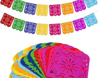 1 x mexikanische Partydekoration, buntes Papel-Picado-Banner, Día de los Muertos, Karneval, Geburtstag, Festival-Dekoration