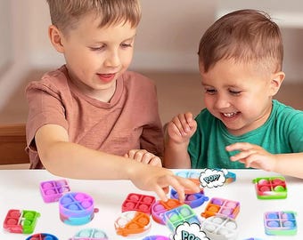 Mini Pop Schlüsselanhänger Fidget Toys - 10 / 20 Stück Sensorische Spielzeuge für Kinder, Geburtstagsgeschenke, Klassenzimmerpreise & Hochzeitsgeschenke für Gäste