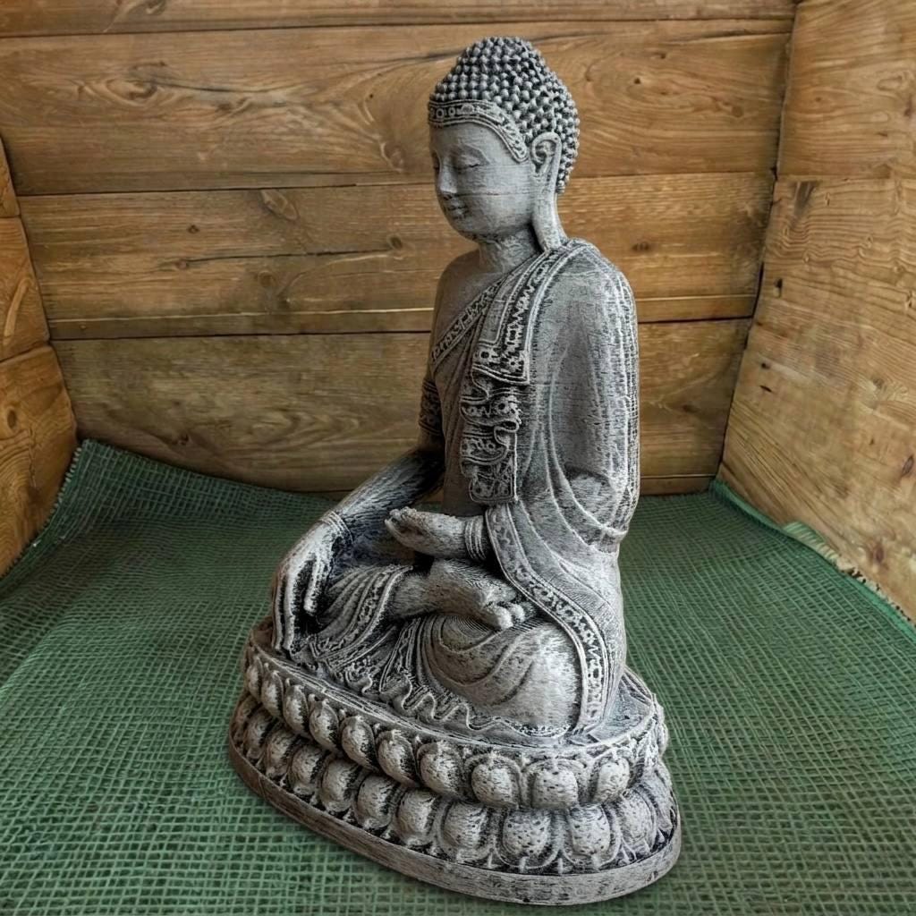 Large Stone Buddha Garden Statue Concrete Sitting Buddha Sculpture ...