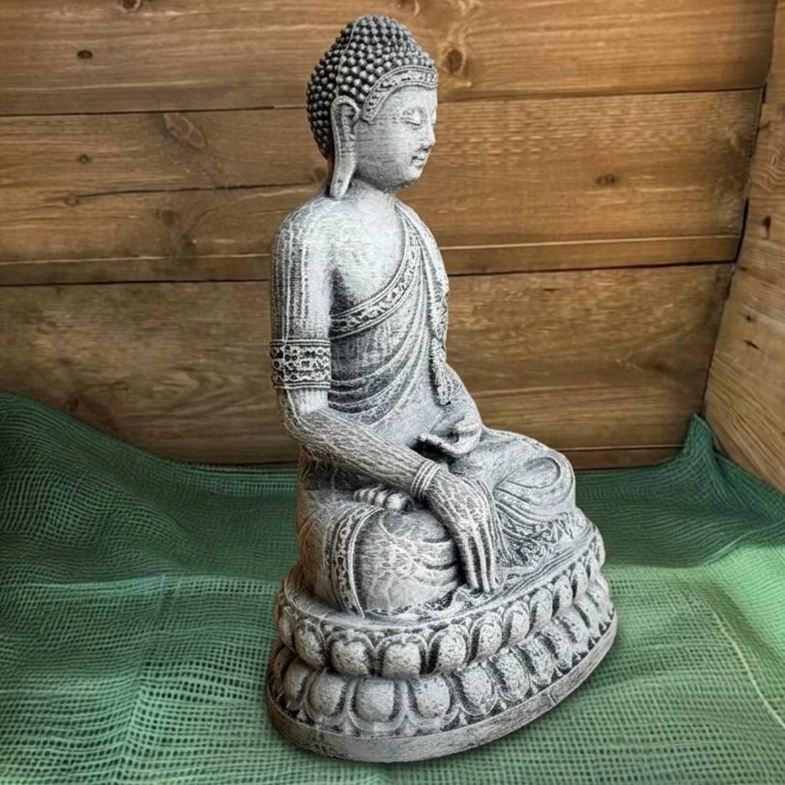 Large Stone Buddha Garden Statue Concrete Sitting Buddha Sculpture ...