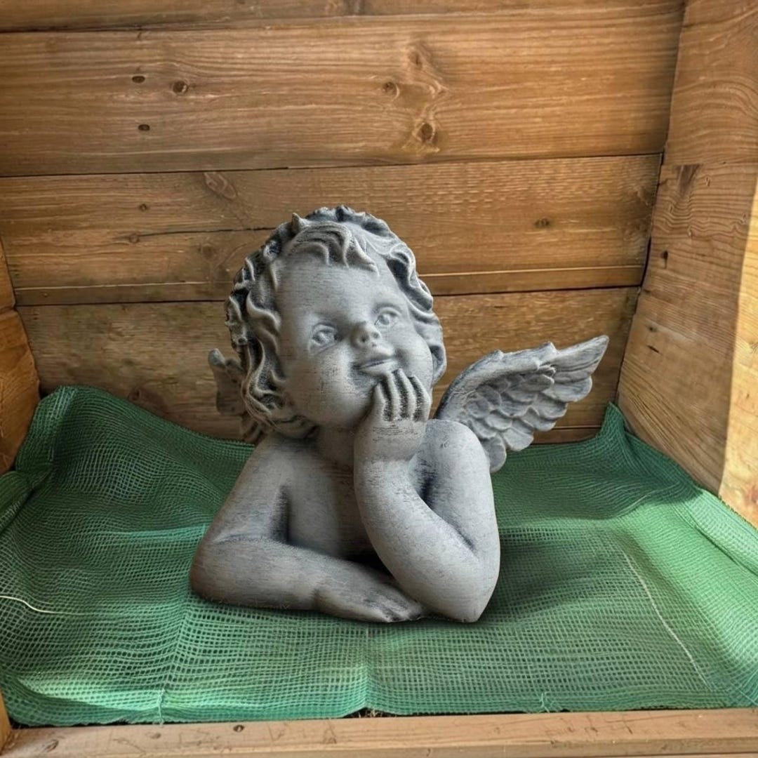 Cherub Angel Statue Concrete Garden Angel Outdoor Sculpture Romantic ...